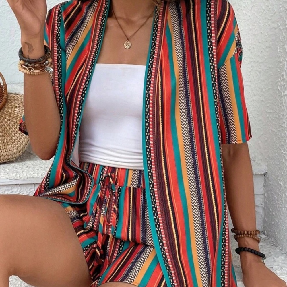 Women’s boho summer short and shirt set